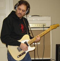 Tom Guerra with his modded '73 Tele